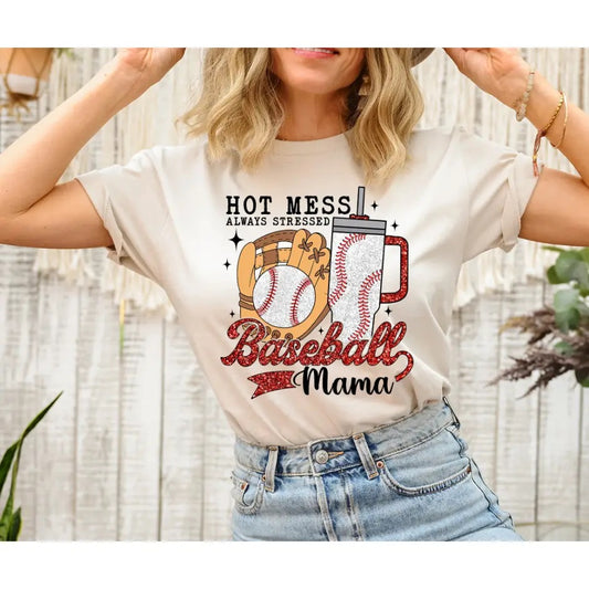 Baseball Mama Shirt Hot Mess